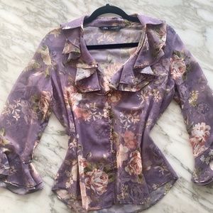 ZARA Floral Blouse